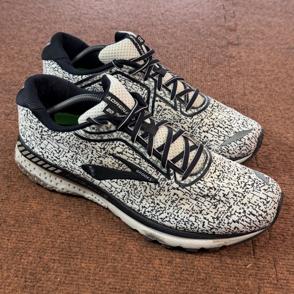 Brooks Adrenaline GTS 20 Mens Running Shoes Black White 1103071D156 Size 13 B+